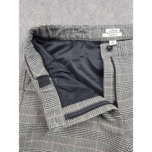 LL Bean Pants Womens 14 Plaid Classic Fit Lined Straight Leg Work Office - Picture 4 of 16